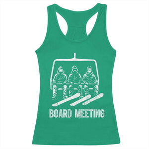 Funny Snowboarding Board Meeting Racerback Tank Top Chairlift Snowboarders Powder Junkies TS02 Irish Green Print Your Wear