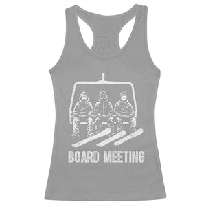 Funny Snowboarding Board Meeting Racerback Tank Top Chairlift Snowboarders Powder Junkies TS02 Sport Gray Print Your Wear