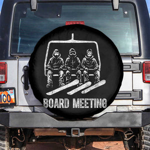 Funny Snowboarding Board Meeting Spare Tire Cover Chairlift Snowboarders Powder Junkies TS02 No hole Black Print Your Wear