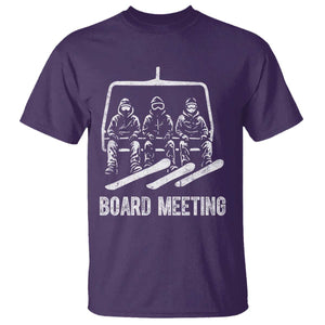 Funny Snowboarding Board Meeting T Shirt Chairlift Snowboarders Powder Junkies TS02 Purple Print Your Wear