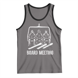 Funny Snowboarding Board Meeting Tank Top Chairlift Snowboarders Powder Junkies TS02 Deep Heather Black Print Your Wear