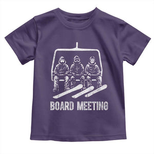 Funny Snowboarding Board Meeting Toddler T Shirt Chairlift Snowboarders Powder Junkies TS02 Purple Print Your Wear