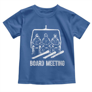 Funny Snowboarding Board Meeting Toddler T Shirt Chairlift Snowboarders Powder Junkies TS02 Royal Blue Print Your Wear