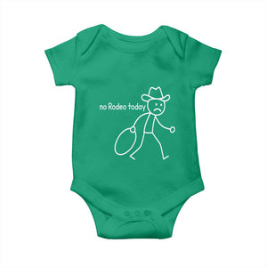 No Rodeo Today Sad Cowboy Stick Figure Meme Baby Onesie Funny Yeehaw Depression TS02 Irish Green Print Your Wear
