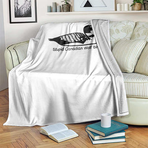Stupid Canadian Wolf Bird Throw Blanket Funny Common Loon Meme Dry Humor TS02 Print Your Wear