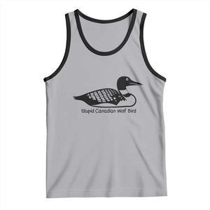 Stupid Canadian Wolf Bird Tank Top Funny Common Loon Meme Dry Humor TS02 Athletic Heather Black Print Your Wear