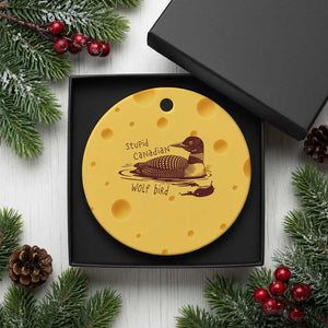 Stupid Canadian Wolf Bird Common Loon Ceramic Ornament Funny Absurd Bird Meme Humor TS02 1pc Yellow Cheese Print Your Wear