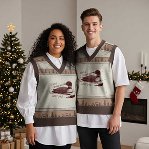 Stupid Canadian Wolf Bird Common Loon V-Neck Knit Sweater Vest Funny Absurd Bird Meme Humor TS02 Mocha Mousse Print Your Wear