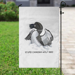 Funny Stupid Canadian Wolf Bird Garden Flag Common Loon with Hockey Puck Bird Meme TS02 Print Your Wear