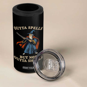 Outta Spells But Not Outta Shells 4 in 1 Can Cooler Tumbler Funny Wizard Fantasy Meme TS02 Print Your Wear
