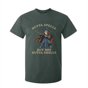 Outta Spells But Not Outta Shells T Shirt For Kid Funny Wizard Fantasy Meme TS02 Dark Forest Green Print Your Wear