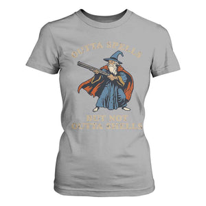 Outta Spells But Not Outta Shells T Shirt For Women Funny Wizard Fantasy Meme TS02 Sport Gray Print Your Wear