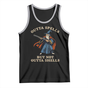 Outta Spells But Not Outta Shells Tank Top Funny Wizard Fantasy Meme TS02 Black Athletic Heather Print Your Wear