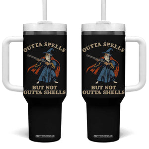 Outta Spells But Not Outta Shells Tumbler With Handle Funny Wizard Fantasy Meme TS02 One Size: 40 oz Black Print Your Wear