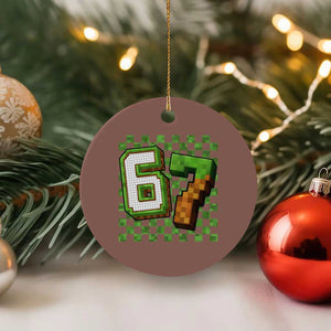 Funny 67 Pixel Style Graphic Ceramic Ornament Viral Six Seven Meme Gamer TS02 1pc Mocha Print Your Wear