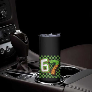 Funny 67 Pixel Style Graphic Skinny Tumbler Viral Six Seven Meme Gamer TS02 Print Your Wear