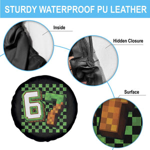 Funny 67 Pixel Style Graphic Spare Tire Cover Viral Six Seven Meme Gamer TS02 Print Your Wear