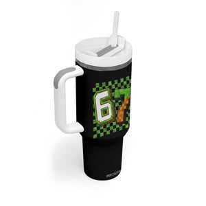 Funny 67 Pixel Style Graphic Tumbler With Handle Viral Six Seven Meme Gamer TS02 Print Your Wear