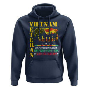 Vietnam Veteran Hoodie Patriots Defended The Dream American Flag TS02 Navy Print Your Wear