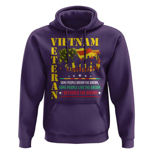 Vietnam Veteran Hoodie Patriots Defended The Dream American Flag TS02 Purple Print Your Wear
