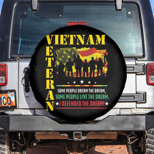 Vietnam Veteran Spare Tire Cover Patriots Defended The Dream American Flag TS02 No hole Black Print Your Wear