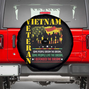 Vietnam Veteran Spare Tire Cover Patriots Defended The Dream American Flag TS02 Black Print Your Wear