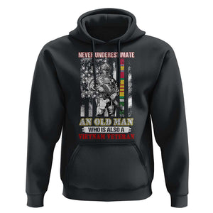 Vietnam Veteran Hoodie Never Underestimate An Old Man American Flag TS02 Black Print Your Wear