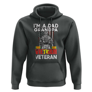 I'm A Dad A Grandpa And A Vietnam Veteran Hoodie Patriotic Father TS02 Dark Heather Print Your Wear