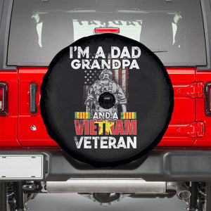 I'm A Dad A Grandpa And A Vietnam Veteran Spare Tire Cover Patriotic Father TS02 Black Print Your Wear