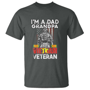 I'm A Dad A Grandpa And A Vietnam Veteran T Shirt Patriotic Father TS02 Dark Heather Print Your Wear