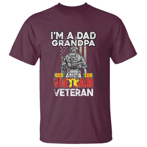 I'm A Dad A Grandpa And A Vietnam Veteran T Shirt Patriotic Father TS02 Maroon Print Your Wear