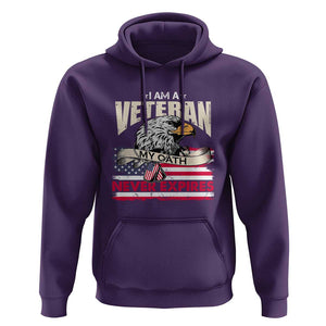 I Am A Veteran Hoodie My Oath Never Expires Patriotic American Flag TS02 Purple Print Your Wear