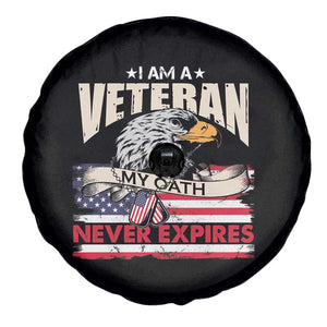 I Am A Veteran Spare Tire Cover My Oath Never Expires Patriotic American Flag TS02 Print Your Wear
