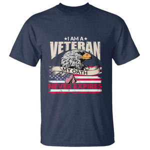 I Am A Veteran T Shirt My Oath Never Expires Patriotic American Flag TS02 Navy Print Your Wear
