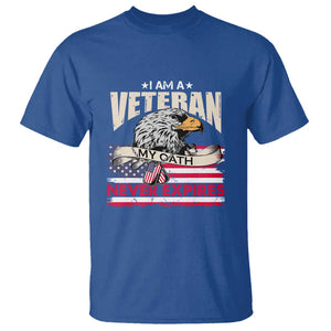 I Am A Veteran T Shirt My Oath Never Expires Patriotic American Flag TS02 Royal Blue Print Your Wear