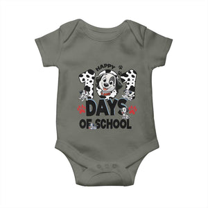 101 Days Of School Dalmatian Dogs Baby Onesie Happy 101th Day TS02 Military Green Print Your Wear