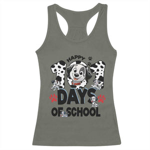 101 Days Of School Dalmatian Dogs Racerback Tank Top Happy 101th Day TS02 Military Green Print Your Wear