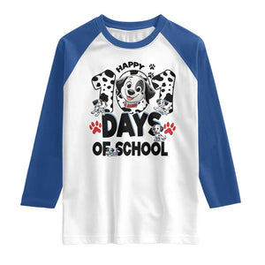 101 Days Of School Dalmatian Dogs Raglan Shirt Happy 101th Day TS02 White Royal Print Your Wear
