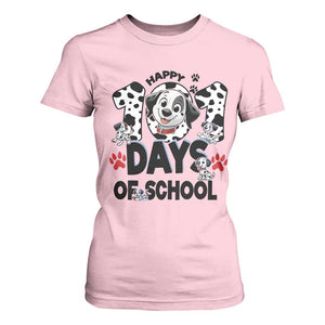 101 Days Of School Dalmatian Dogs T Shirt For Women Happy 101th Day TS02 Light Pink Print Your Wear