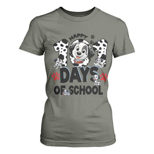 101 Days Of School Dalmatian Dogs T Shirt For Women Happy 101th Day TS02 Military Green Print Your Wear