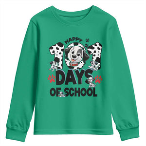 101 Days Of School Dalmatian Dogs Youth Sweatshirt Happy 101th Day TS02 Irish Green Print Your Wear