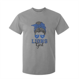 Lions Girl Messy Bun T Shirt For Kid Funny Sports Fan Team TS02 Sport Gray Print Your Wear