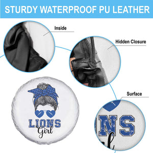 Lions Girl Messy Bun Spare Tire Cover Funny Sports Fan Team TS02 Print Your Wear