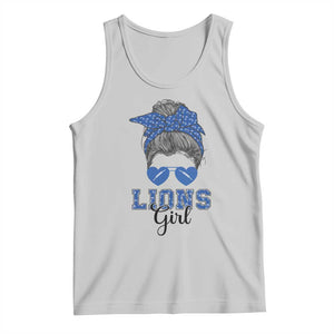 Lions Girl Messy Bun Tank Top Funny Sports Fan Team TS02 Ash Print Your Wear