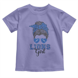 Lions Girl Messy Bun Toddler T Shirt Funny Sports Fan Team TS02 Violet Print Your Wear