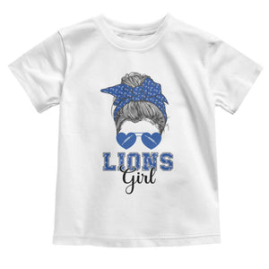 Lions Girl Messy Bun Toddler T Shirt Funny Sports Fan Team TS02 White Print Your Wear