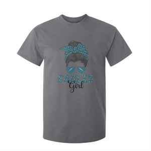 Eagles Girl T Shirt For Kid Messy Bun Funny Sports Fan Team TS02 Charcoal Print Your Wear