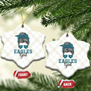 Eagles Girl Messy Bun Ceramic Ornament Funny Sports Fan Team TS02 Print Your Wear