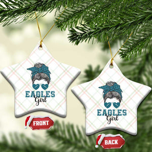 Eagles Girl Messy Bun Ceramic Ornament Funny Sports Fan Team TS02 Print Your Wear