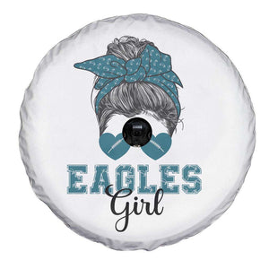 Eagles Girl Messy Bun Spare Tire Cover Funny Sports Fan Team TS02 Print Your Wear